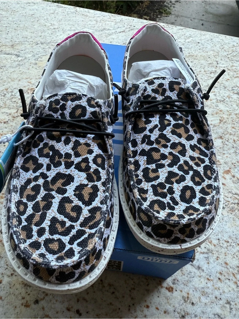 Hey Dude Wendy Youth Cat Cheetah Slip-Ons with Pink Heel Accent